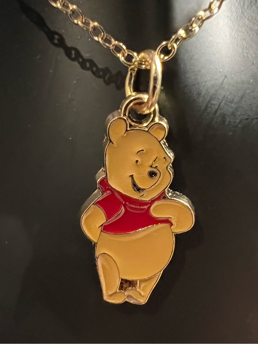 Disney NEW Winnie the Pooh Gold-Tone Charm Kids Pendant Necklace With 18” Chain